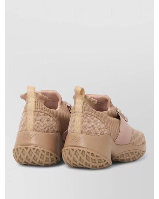 Roger Vivier Natural Viv Run Sneakers Mesh Buckle Crystals