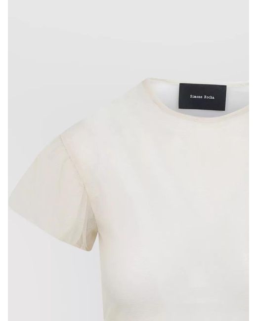 Simone Rocha White Sheer Peplum Blouse