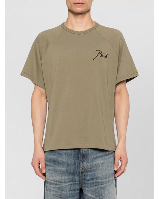 Rhude Natural Raglan Crew Neck Short Sleeve T-Shirt for men