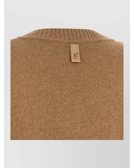 Alberta Ferretti Brown Lace Insert Cardigan