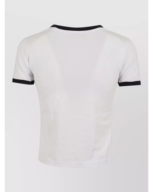 Fiorucci White Graphic Crew Neck Top Contrast Trim