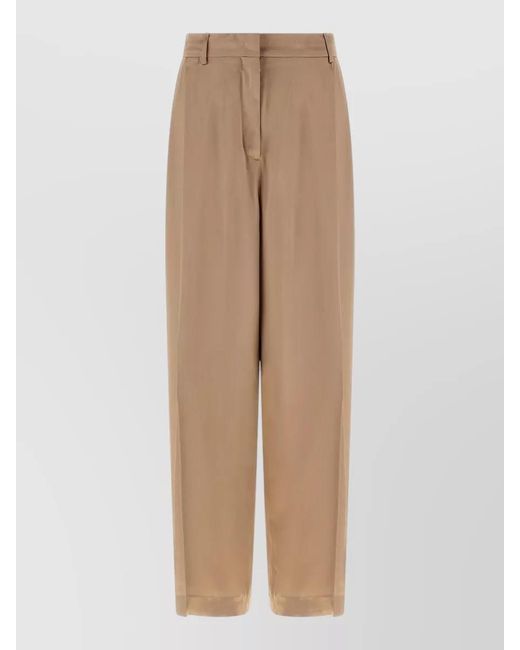 Fabiana Filippi Natural Satin Tailored Trousers