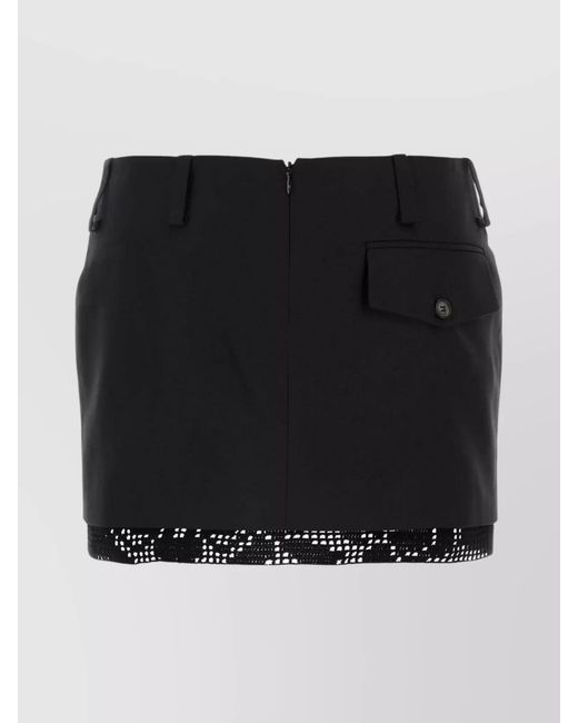 Magda Butrym Black Silk Mini Skirt