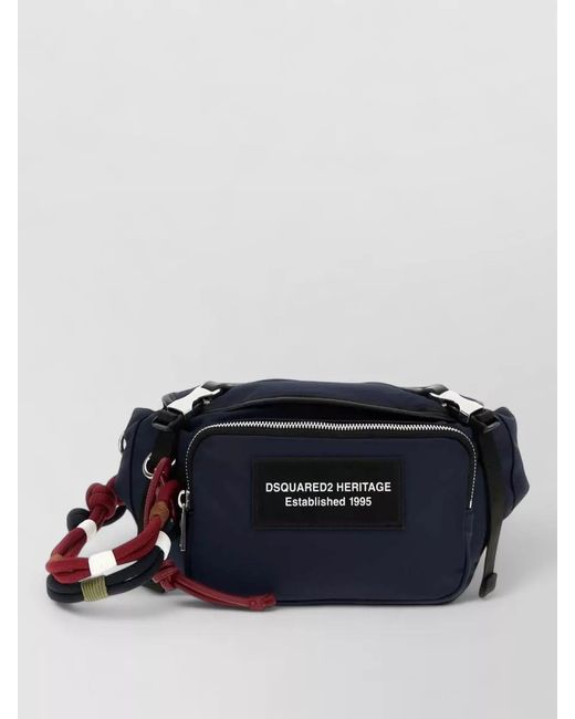 DSquared² Blue Fabric Belt Bag Adjustable Strap Pocket for men