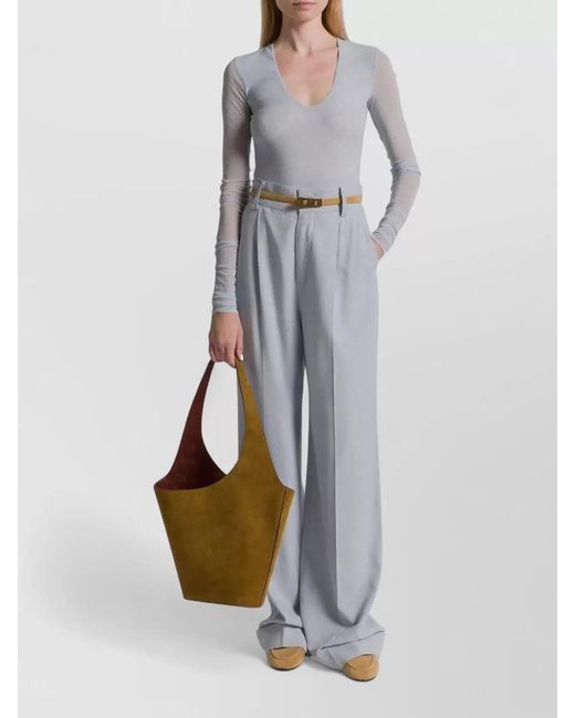 Alberta Ferretti Blue Wide-Leg Trousers