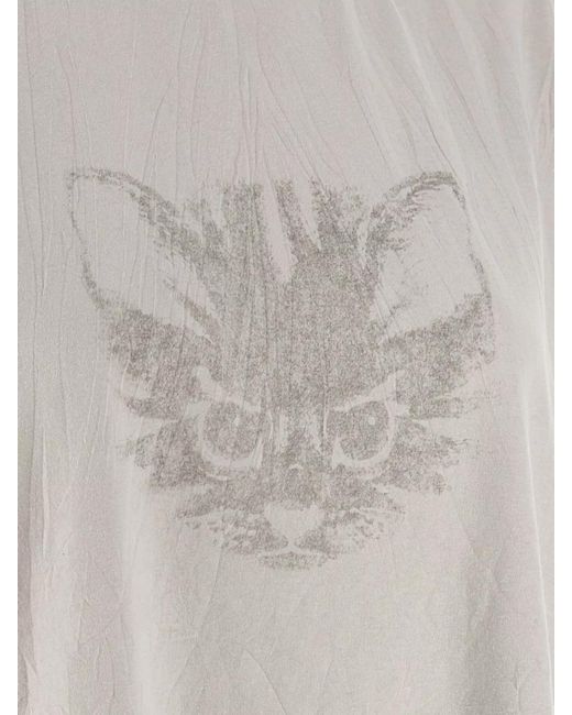 Balenciaga White Cotton Kittycat T-Shirt