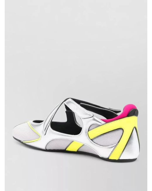 The Attico Metallic Mesh Cutout Ballerina Shoes