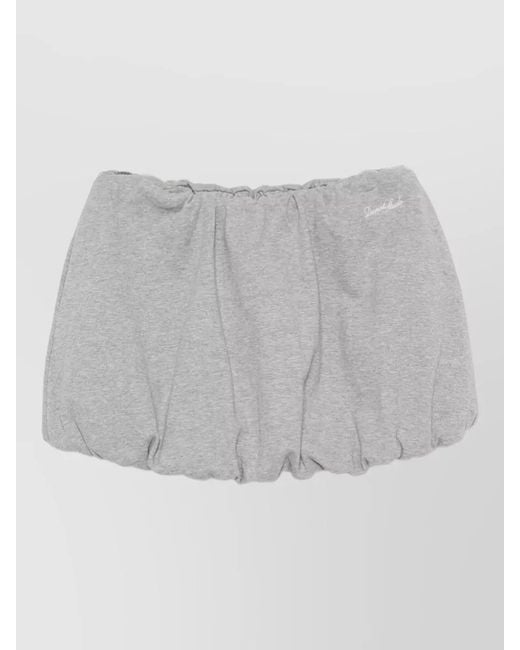DUNST Gray Cotton Mini Skirt Featuring Side Pockets