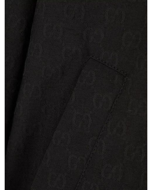 Gucci Black Collared Coat Buttoned Cuffs Elastic Hem Pockets for men