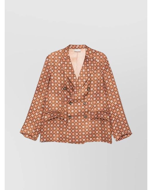 Pierre Louis Mascia Multicolor Geometric Pattern Blazer Button Detailing