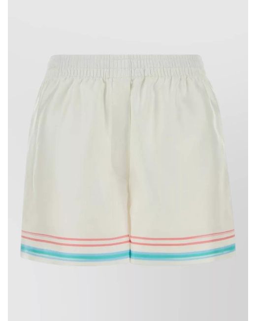 Casablanca White Silk Knee-Length Shorts