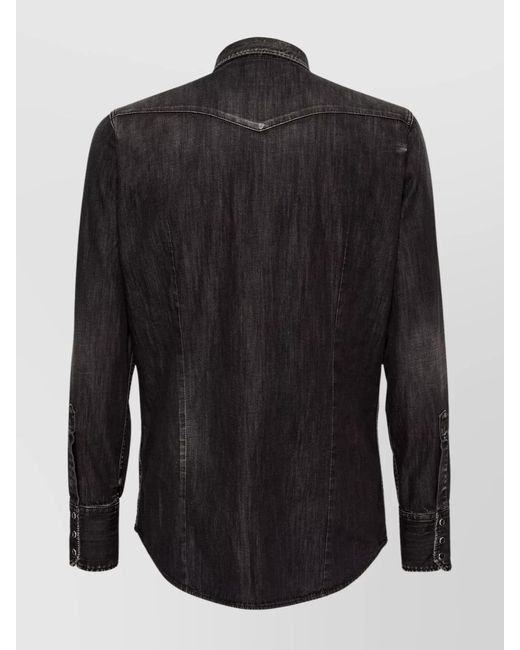 DSquared² Black Cotton Western Shirt for men