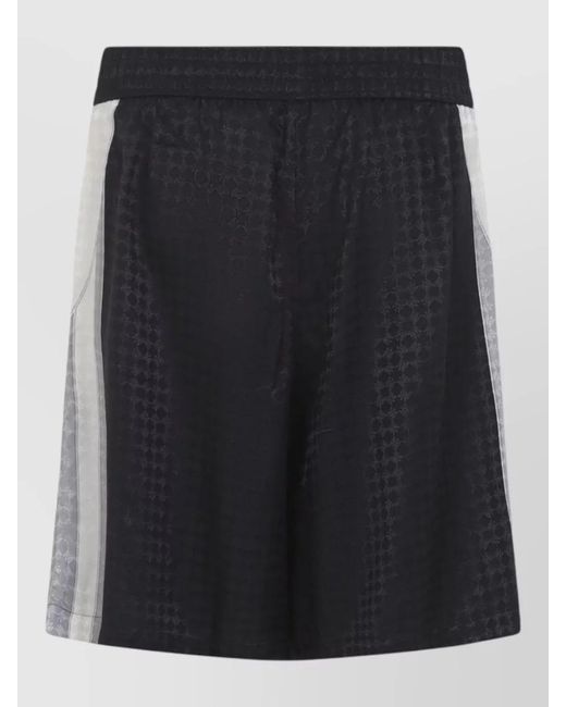 Amiri Blue Viscose Logo Print Paneled Deck Shorts for men