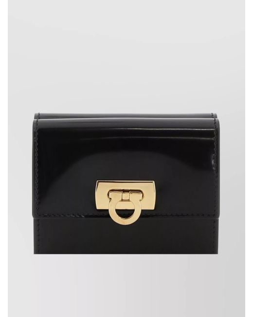 Ferragamo Black Leather Cardholder