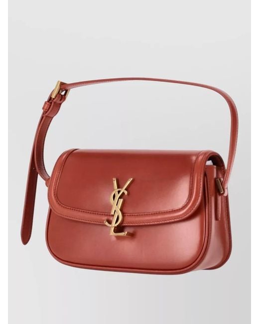 Saint Laurent Red Ysl Mini Solfer Wallet Cardholder Strap