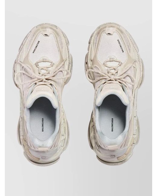 Balenciaga Natural Triple S Mesh Sneakers Chunky Sole