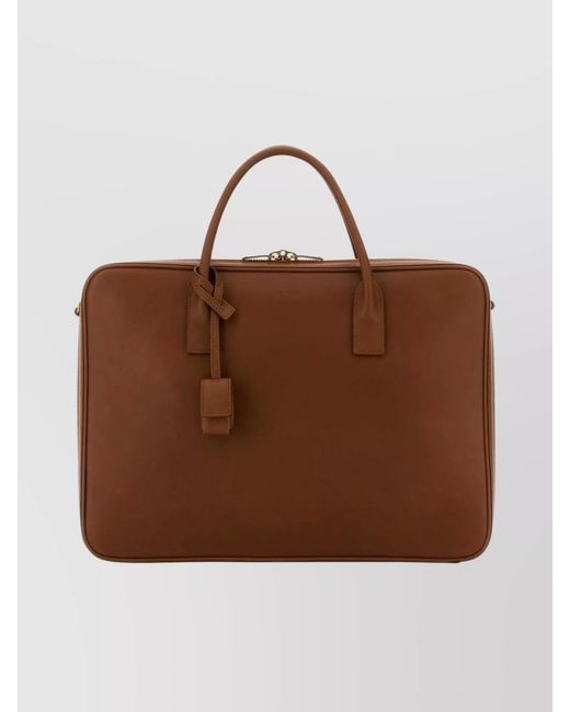 Saint Laurent Brown Leather Briefcase for men