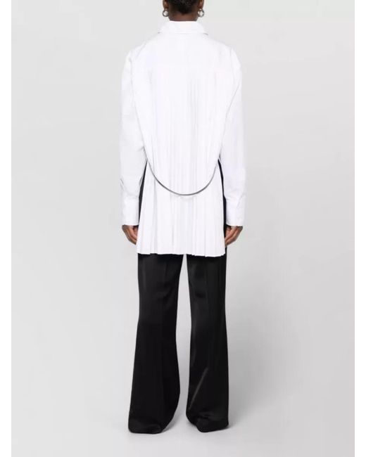 Sportmax White Cotton-Blend Pleated Shirt
