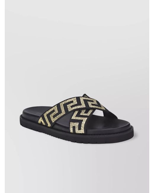 Versace Multicolor Leather Slippers for men
