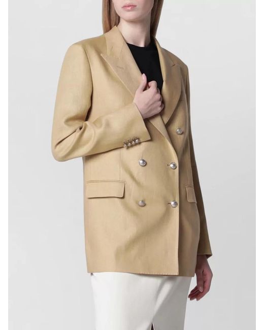 Tagliatore Natural Longline Jacket Notch Lapels Button Pockets