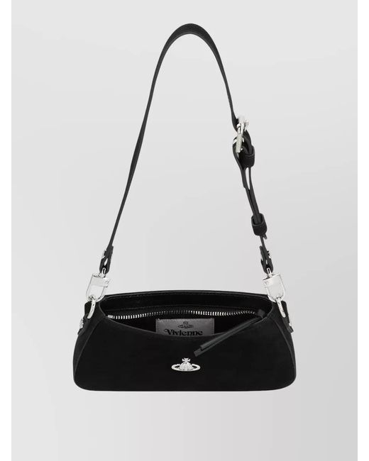 Vivienne Westwood White Tesha Suede Shoulder Bag With Adjustable Strap