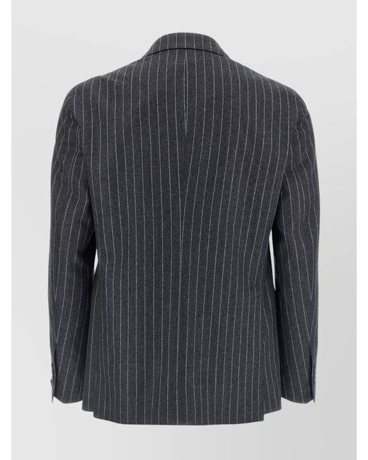 Tagliatore Blue Pinstriped Virgin Wool Single Breasted Suit for men