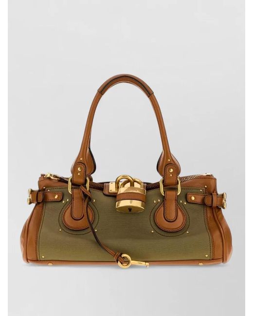 Chloé Metallic Paddington Canvas Shoulder Bag