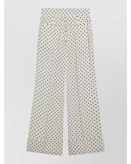 Valentino White Printed Wide-Leg Trousers