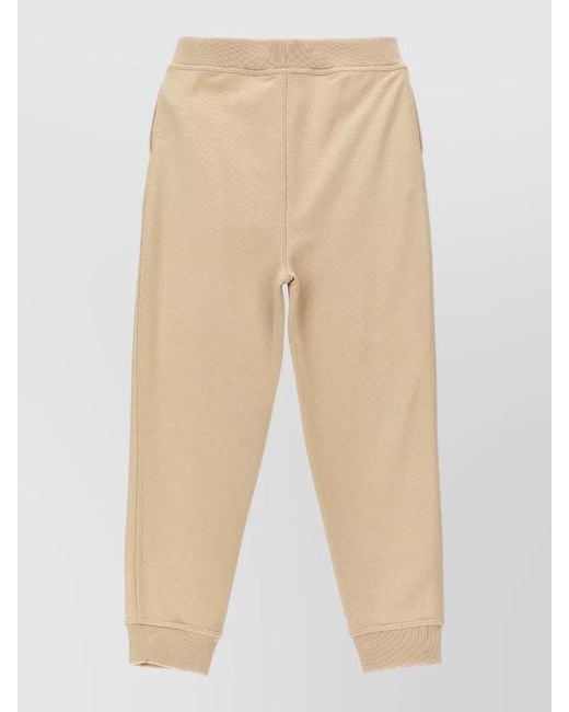Burberry Natural Jackson Organic Cotton Joggers Ribbed Cuffs