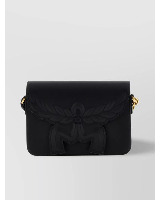MCM Black Small Leather Crossbody Bag