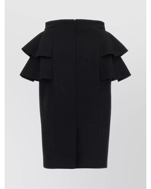 Valentino Garavani Black Silk Fitted Skirt