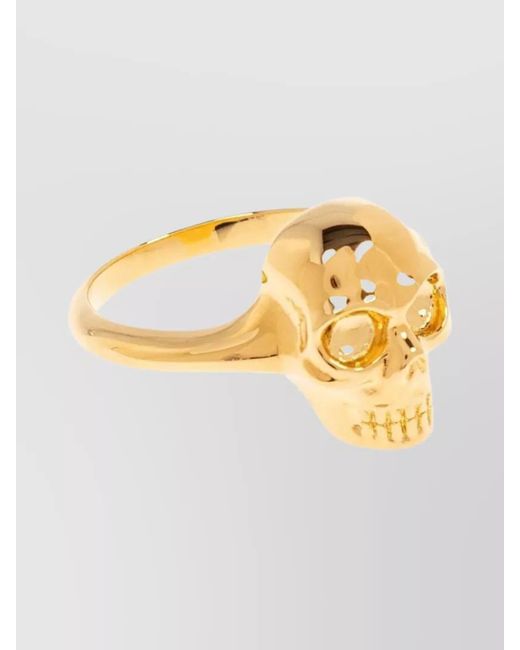 McQueen Metallic Skull Ring
