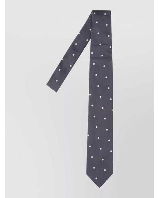 Lardini Blue Narrow Tie Polka Dot Smooth Texture for men