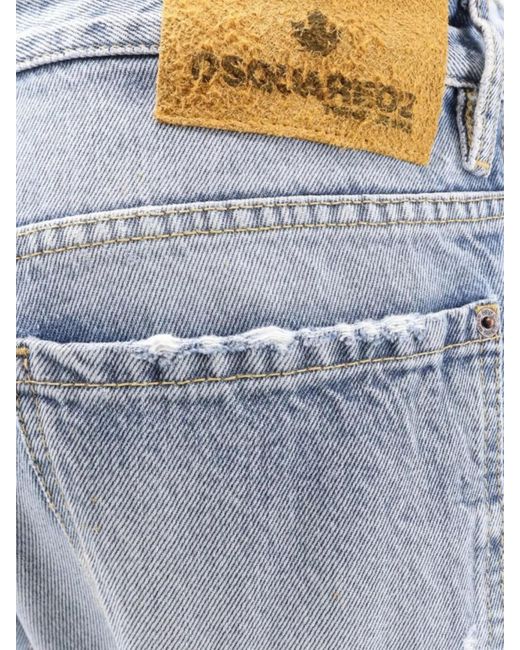 DSquared² Blue Cotton Straight-Leg Jeans for men