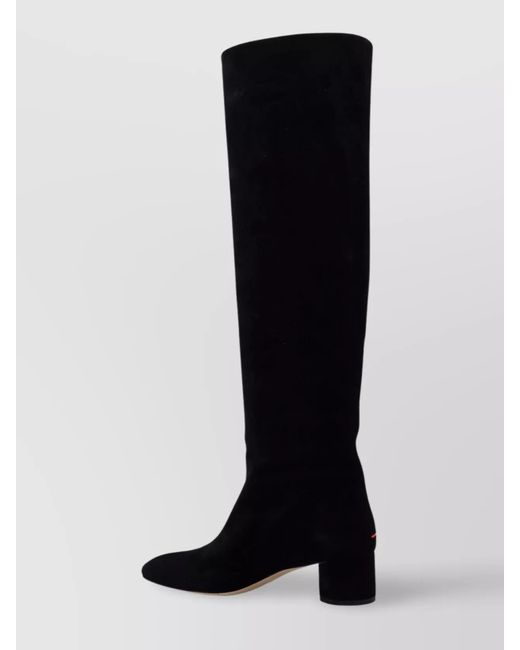 Aeyde Black Suede Leather Knee-High Boots