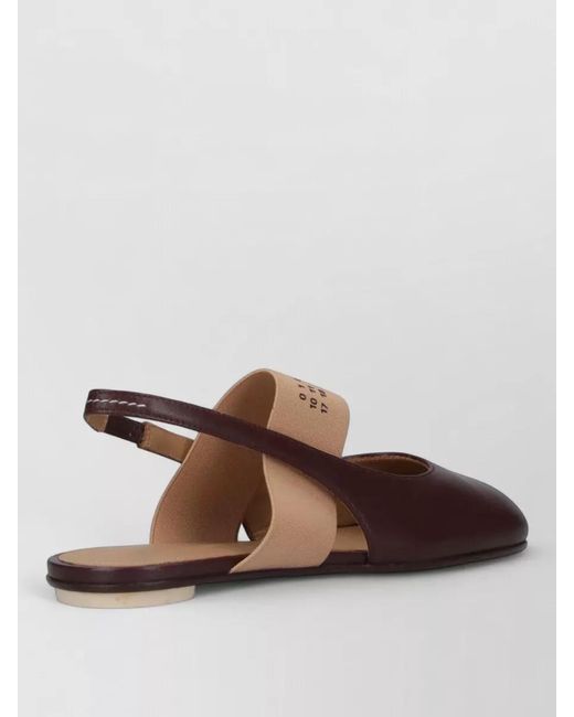 MM6 by Maison Margiela Brown Flat Sole Open Toe Slingback Two Tone Sandals