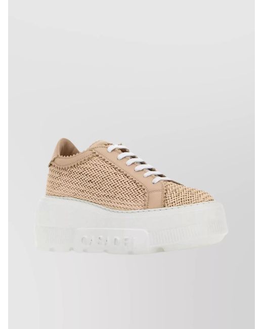 Casadei White Nexus Hanoi Sneakers With Contrasting Platform Sole