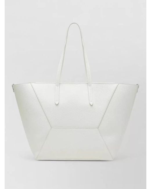 Brunello Cucinelli White Tote Bag Dual Handles Structured Shape