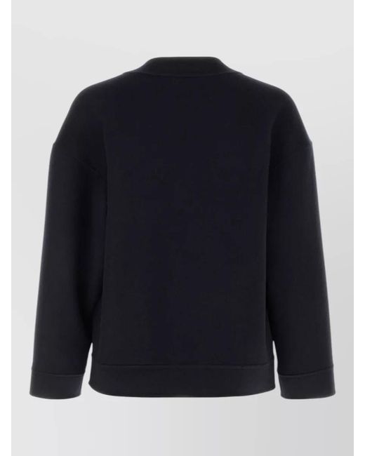 Loewe Blue Wool Blend Cardigan Patch Pockets Ribbed Cuffs for men