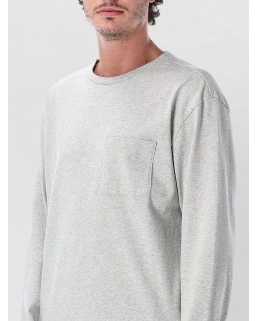 Champion Gray Reverse Weave Long Sleeve Patch Pocket T-Shirt for men