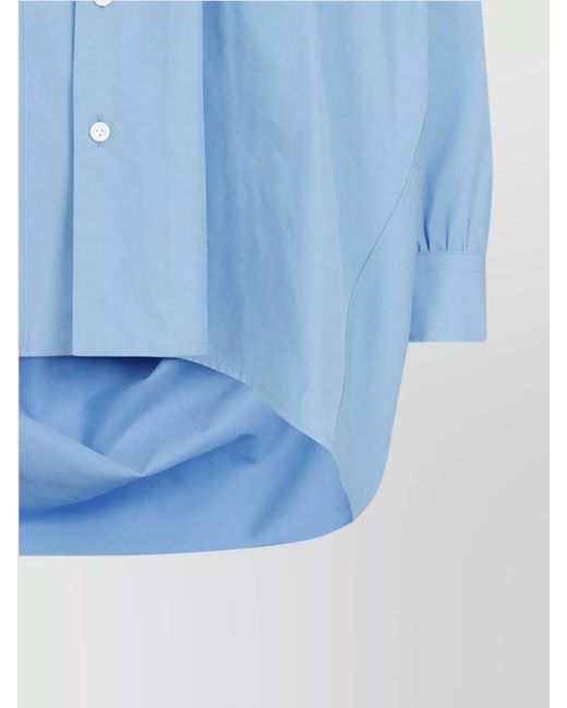 Bottega Veneta Blue Oversized Cotton Shirt Dropped Shoulders