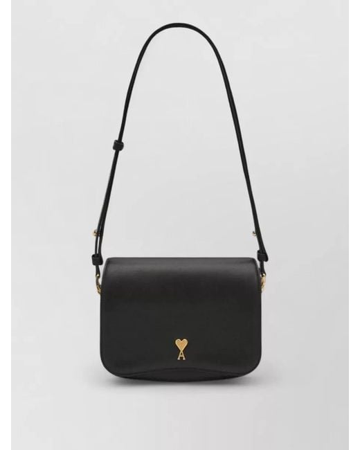 AMI White Silk Crossbody Bag Adjustable Strap Hardware