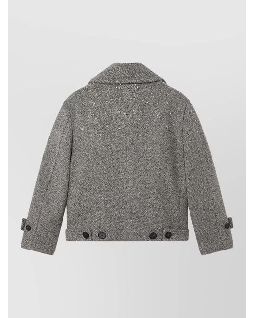 Golden Goose Deluxe Brand Gray Embellished Wool Fitted Jacket