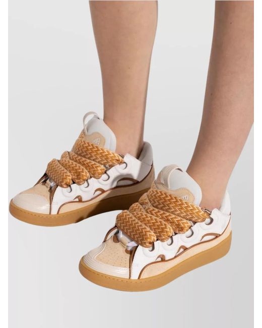 Lanvin Metallic Leather Low-Top Sneakers