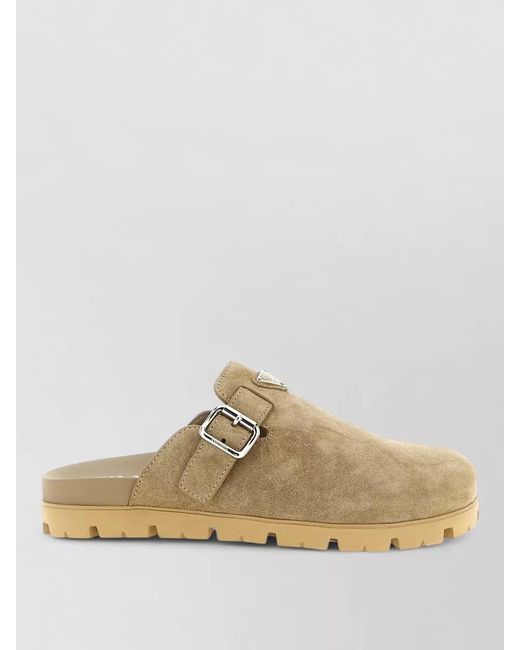 Prada Natural Suede Slippers for men