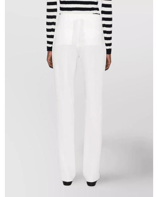Max Mara White Vincita Straight-Leg Trousers