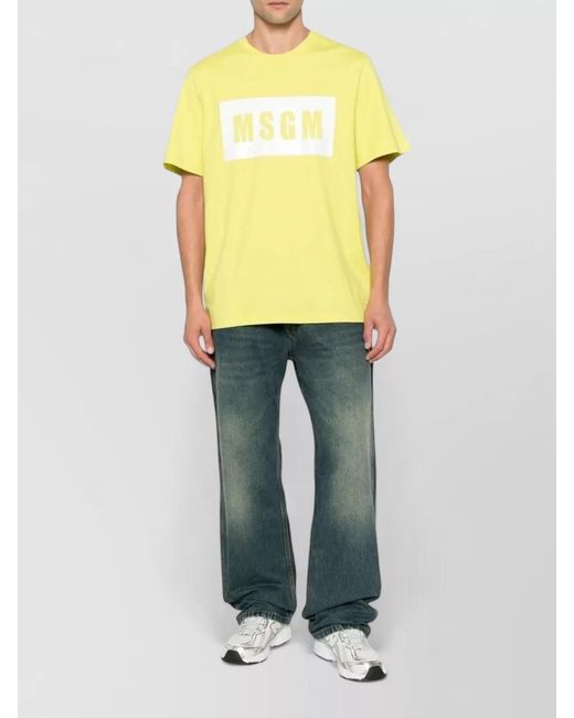 MSGM Yellow Short Sleeve T-Shirt for men