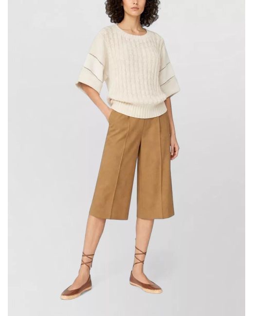 Max Mara Natural Linen Bermuda Shorts