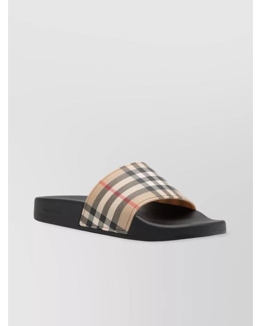 Burberry Natural Check Print Slides