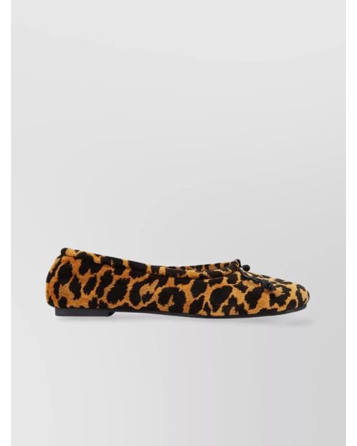Stella McCartney Brown Leo Ballet Flats Leopard-Print Design